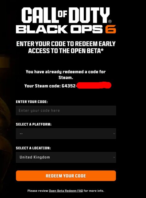 not receiving Beta Code email from COD