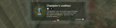 Zelda TOTK Champion's Leathers Upgrade Cost